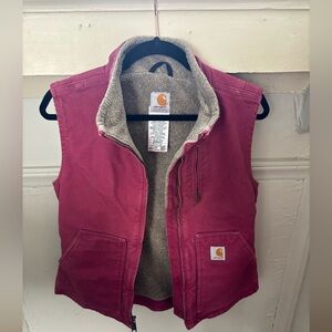 WOMEN'S SHERPA LINED VEST - RELAXED FIT - WASHED DU